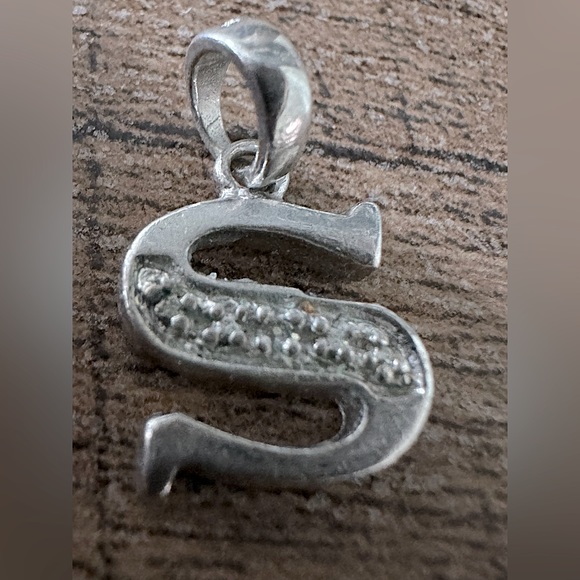 Silver Charm Letter “S” with CZ gems in the center. - Picture 2 of 5